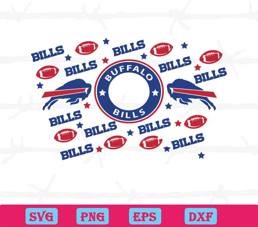 Buffalo Bills Starbucks Wrap, Svg Png Dxf Eps Cricut