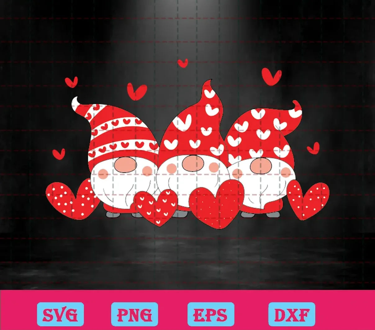 Cute Valentine Gnomes, Free Layered Svg File