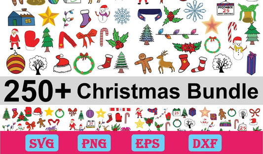 250 Christmas Elements Svg Bundle