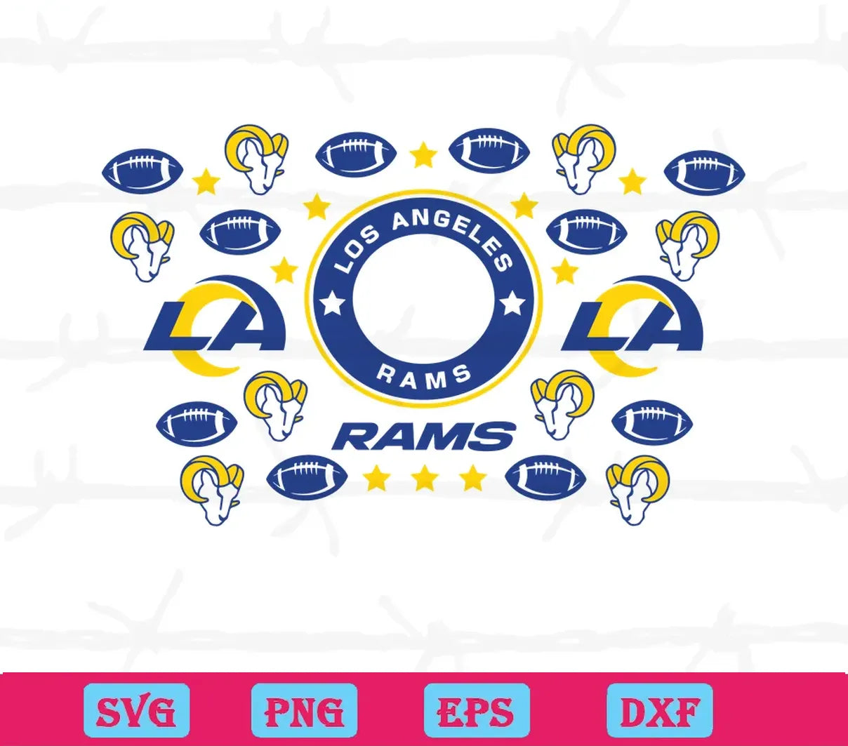 Los Angeles Rams Starbucks Wrap, Svg Png Dxf Eps