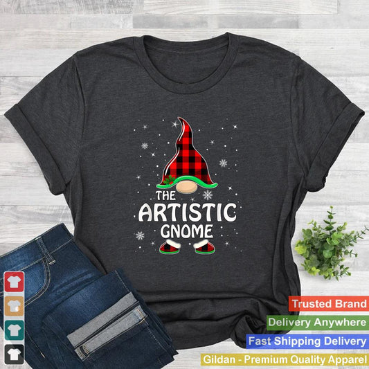 Artistic-Gnome-Buffalo-Plaid-Matching-Family-Christmas-T-Shirt_3