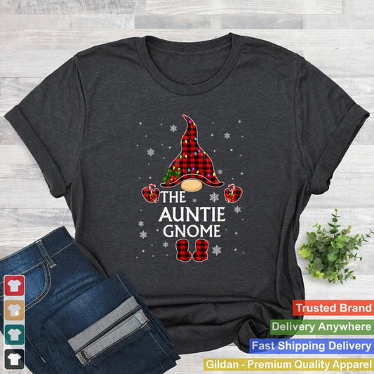 Auntie Gnome Buffalo Plaid Matching Family Christmas Pajama T Shirt