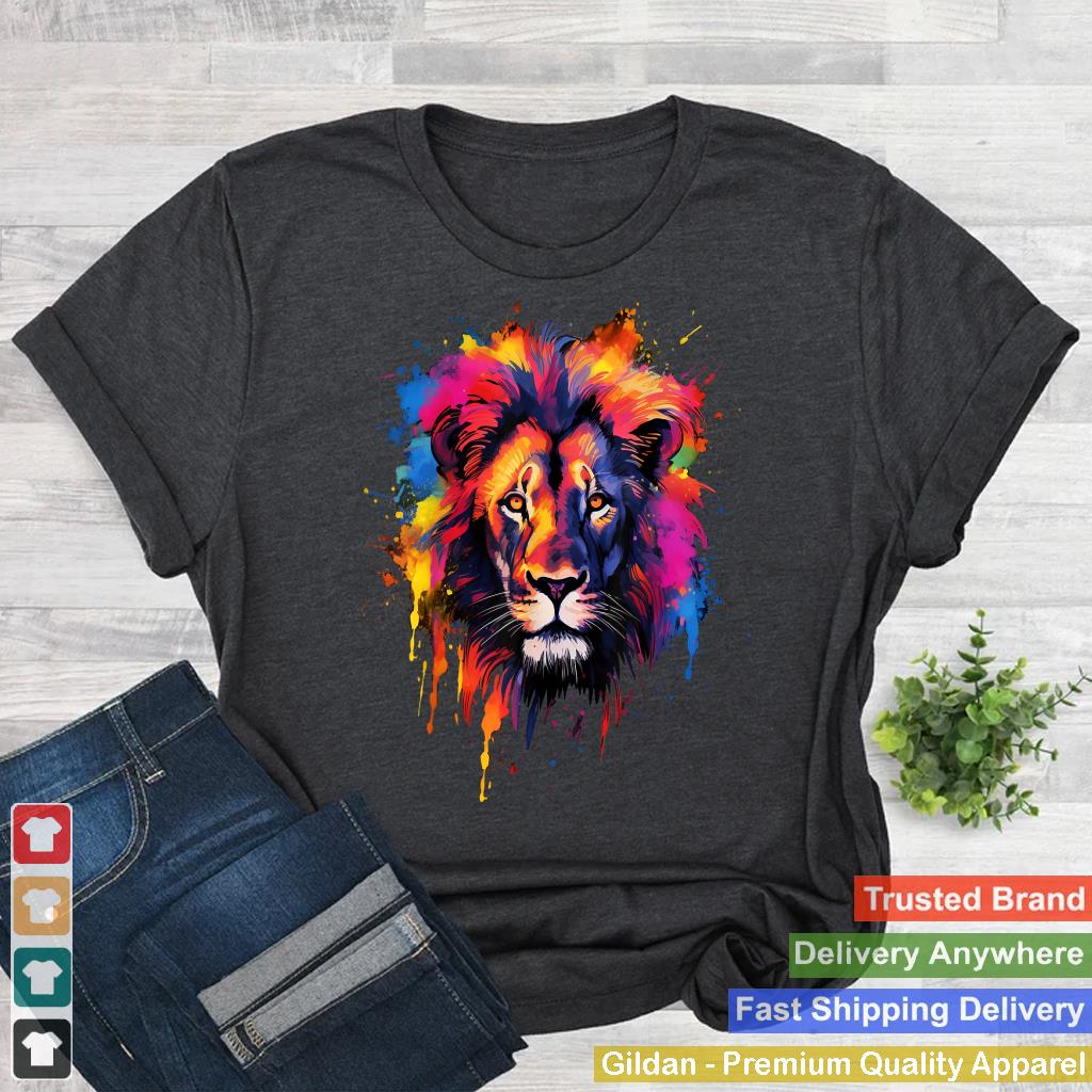 Cool Colorful Lion Head Graphic