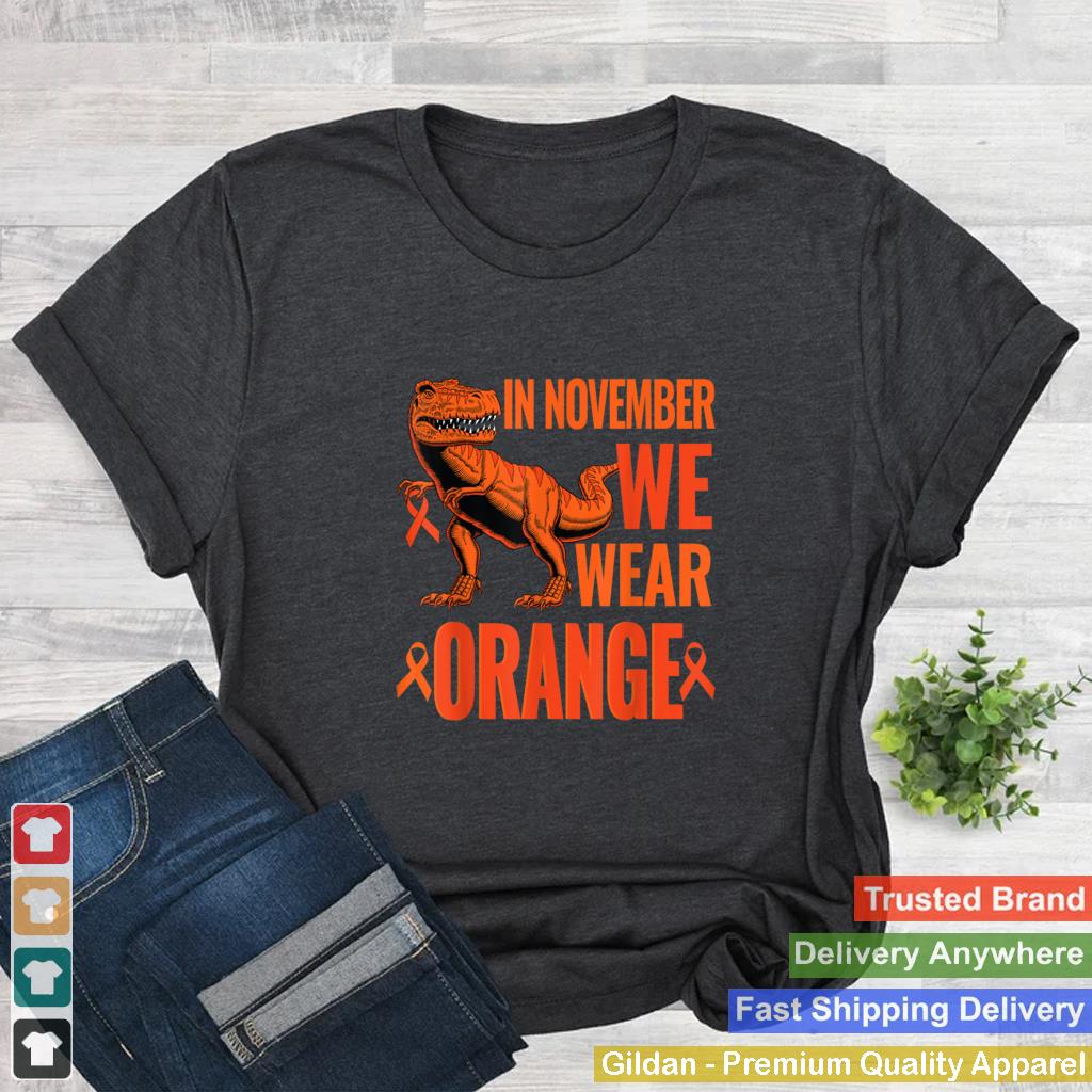 In November We Wear Orange COPD Awareness Month Trex Kids T Shirt