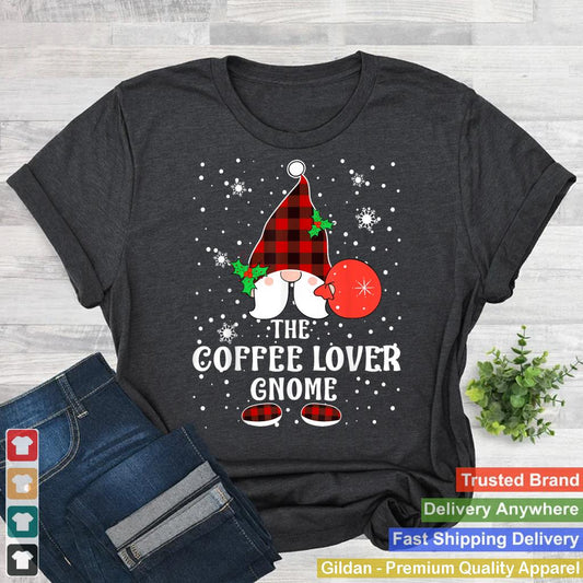 Coffee Lover Gnome Buffalo Plaid Matching Family Christmas