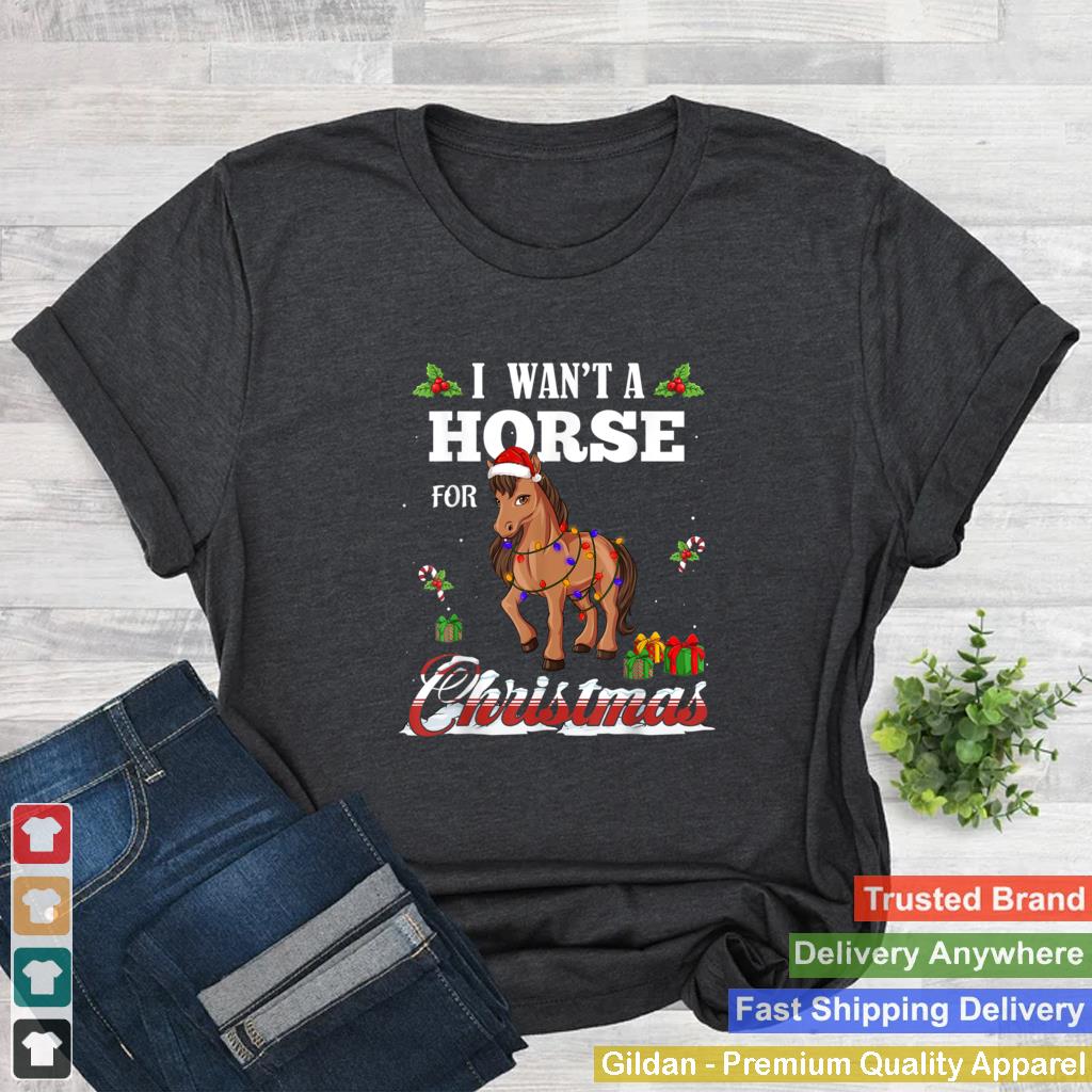 I Want a Horse Christmas Tree Light Santa Lover Safari Anima T Shirt