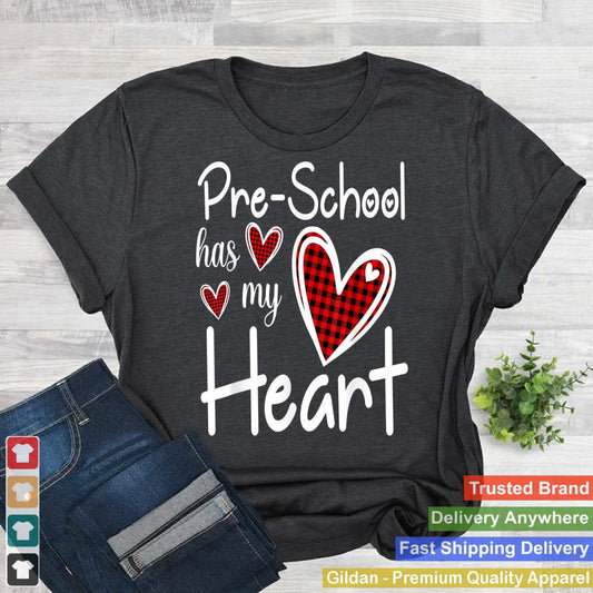 Pre-School Has My Heart Buffalo Print Teacher Valentine