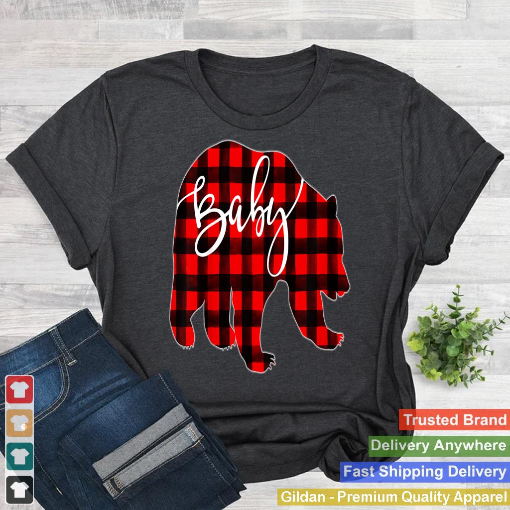 Kids Red Plaid Baby Bear Matching Family Christmas Eve Buffalo