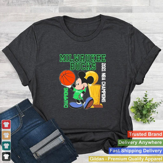 2021 NBA Champions Milwaukee Bucks Disney shirt