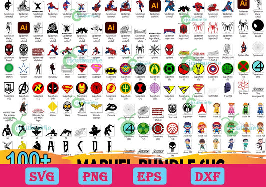 100 Marvel SVG Bundle Hero SVG Marvel SVG Avengers SVG