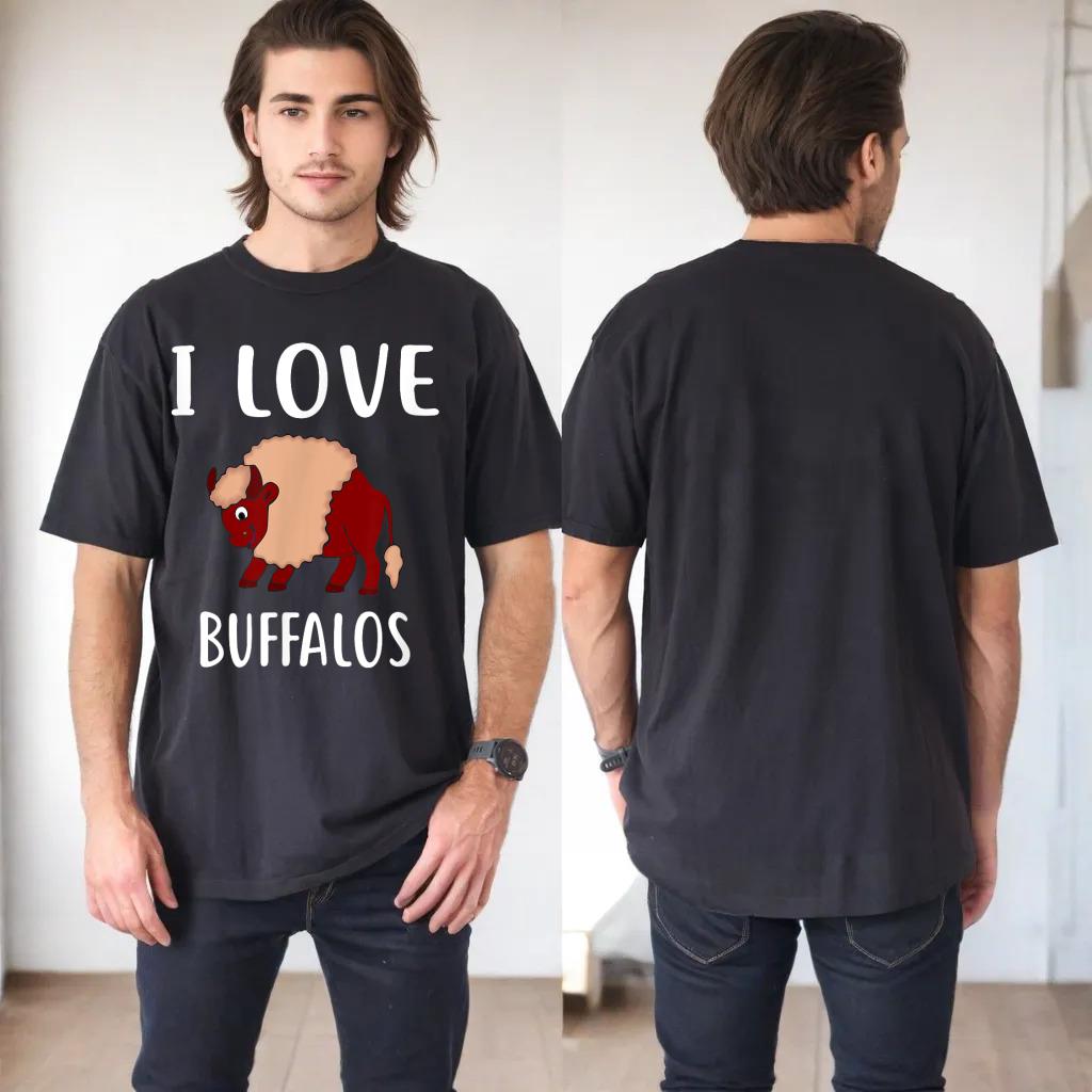 I Love BUFFALOS T-Shirt Funny BUFFALO