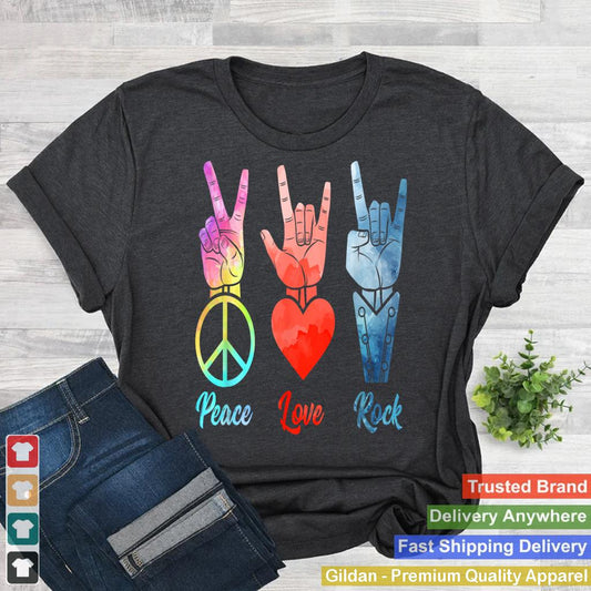 Peace Love Rock & Roll Vintage Peace Loving Musician