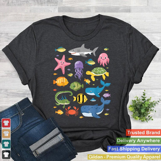 Cute Sea Animals Kids Children Ocean Creatures Clownfish