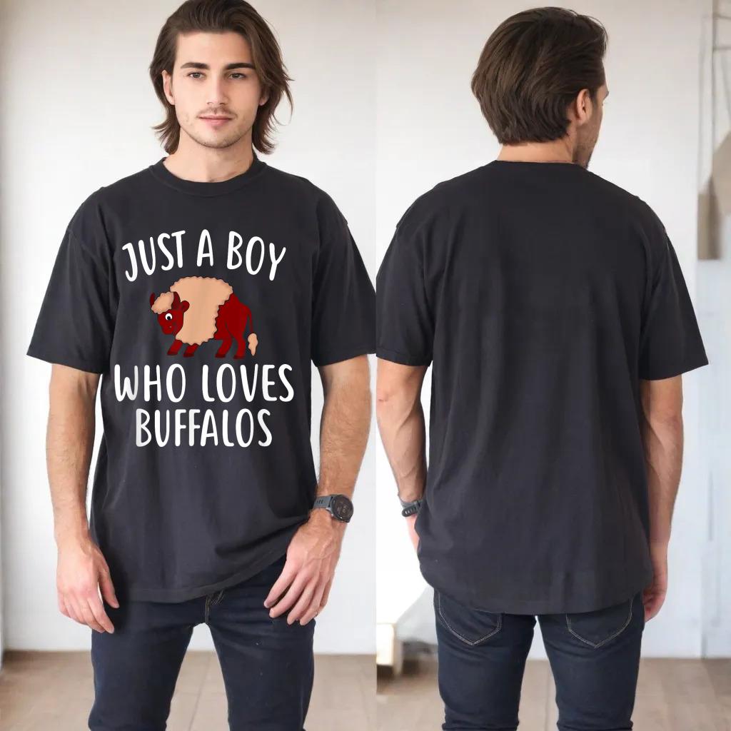 Just A Boy who loves BUFFALOS T-Shirt Funny BUFFALO