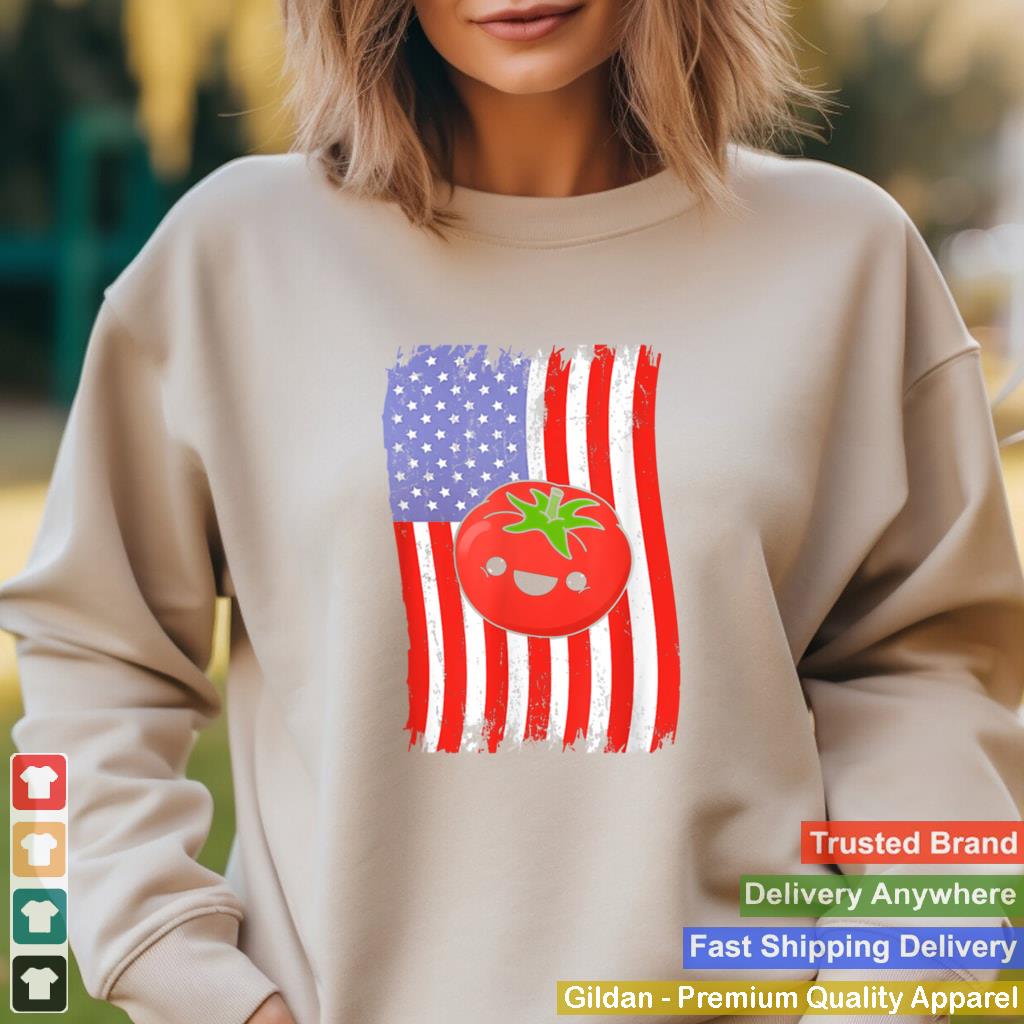 American Flag Kawaii Tomato Shirt