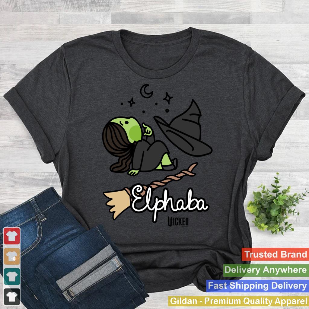 Wicked Logo Elphaba Daydreaming Playful Cartoon Style