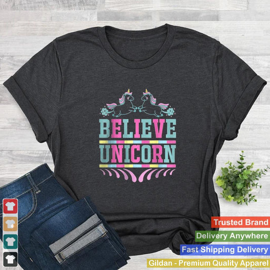 Believe In Cool Unicorn Unicorns Boys Girls Lover T Shirt