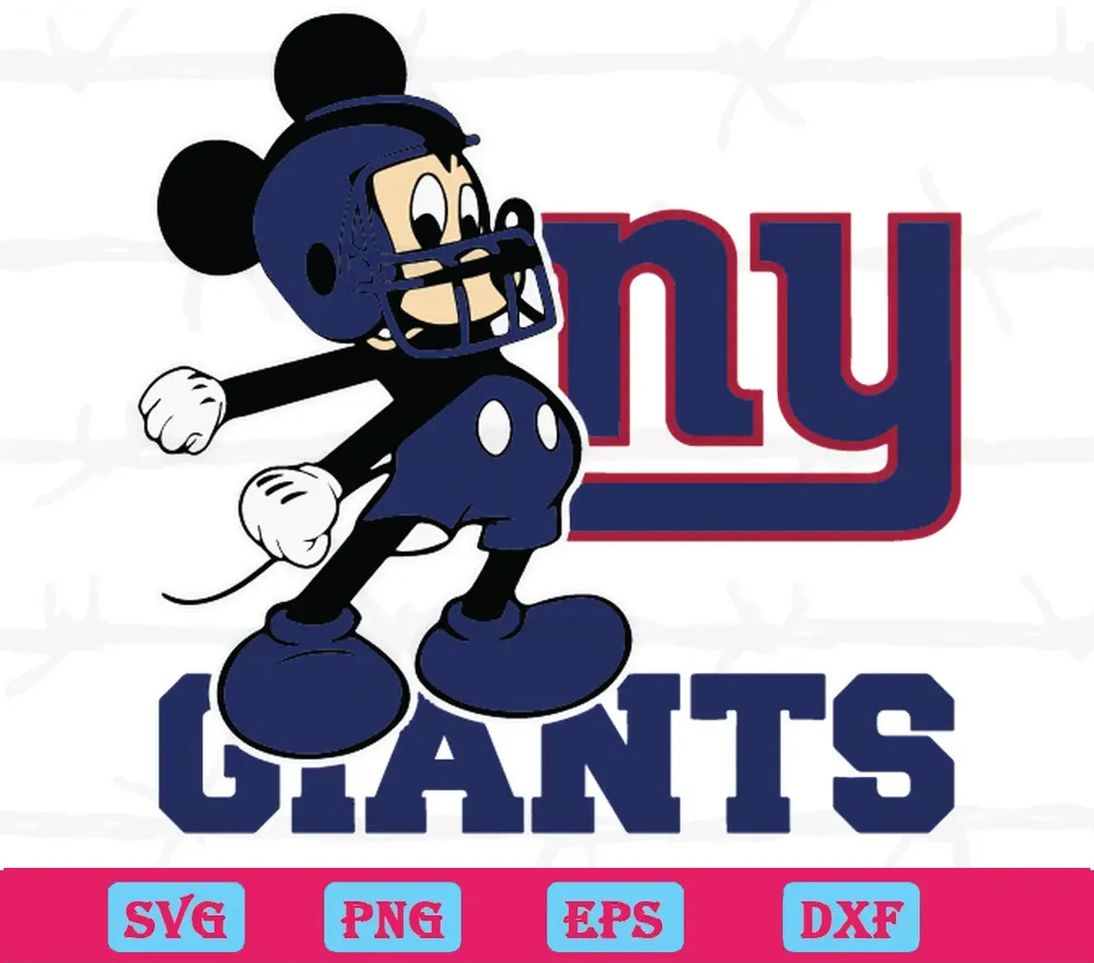 Mickey New York Giants Football Team, Graphic Design