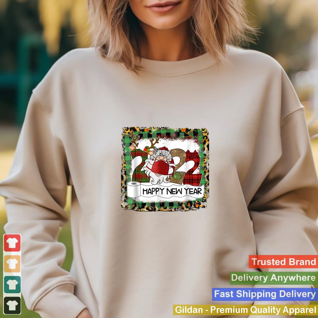 2022 Happy New Year Santa Claus Face Mask Christmas T Shirt