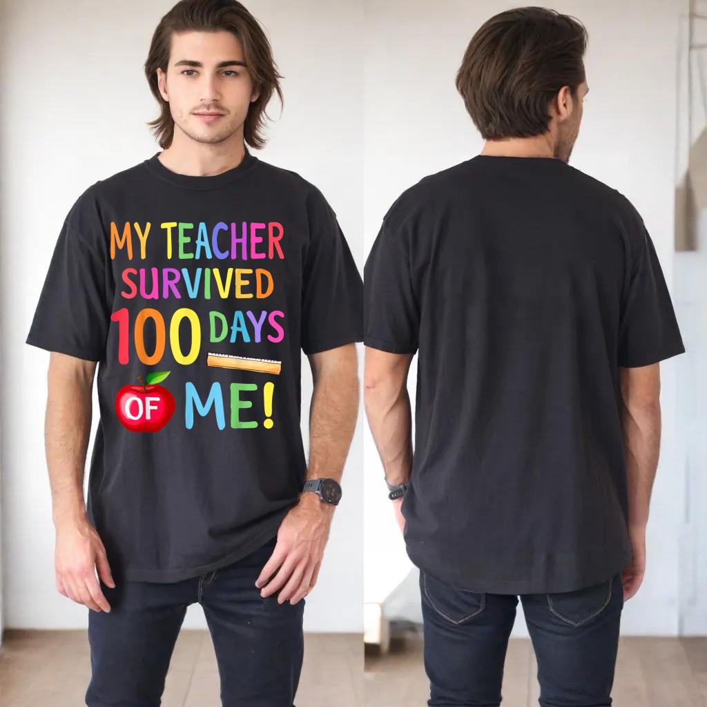 Funny School Boys Girls Kids Gift 100 Days Of School_2