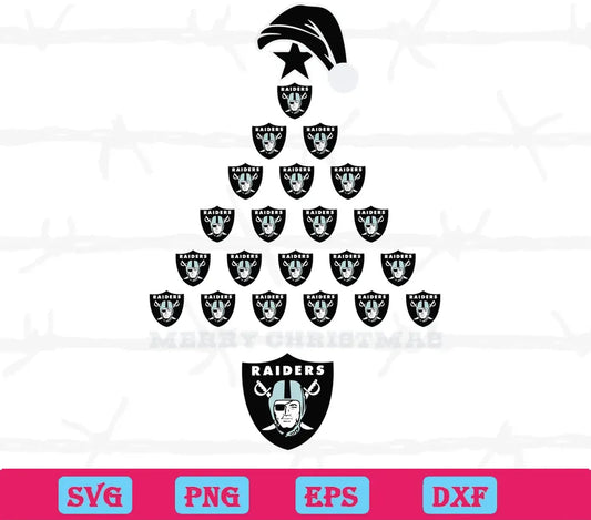 Merry Christmas Tree Las Vegas Raiders, Svg Png Dxf Eps Digital Files