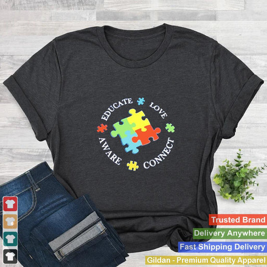 Autism Aware Education Love Connect Shirt