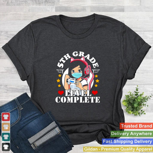 2021 5Th Grade Graduation Girl Loves Anime Gaming Girls T shirt