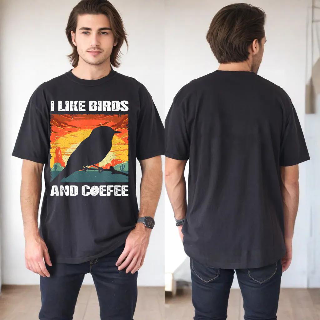 I Like Birds And Coffee, Funny Vintage I Heart Birds Lover