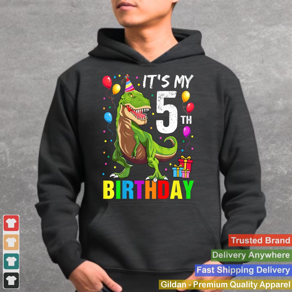 It's My 5th Birthday Happy 5 Year T-Rex Shirt Boys