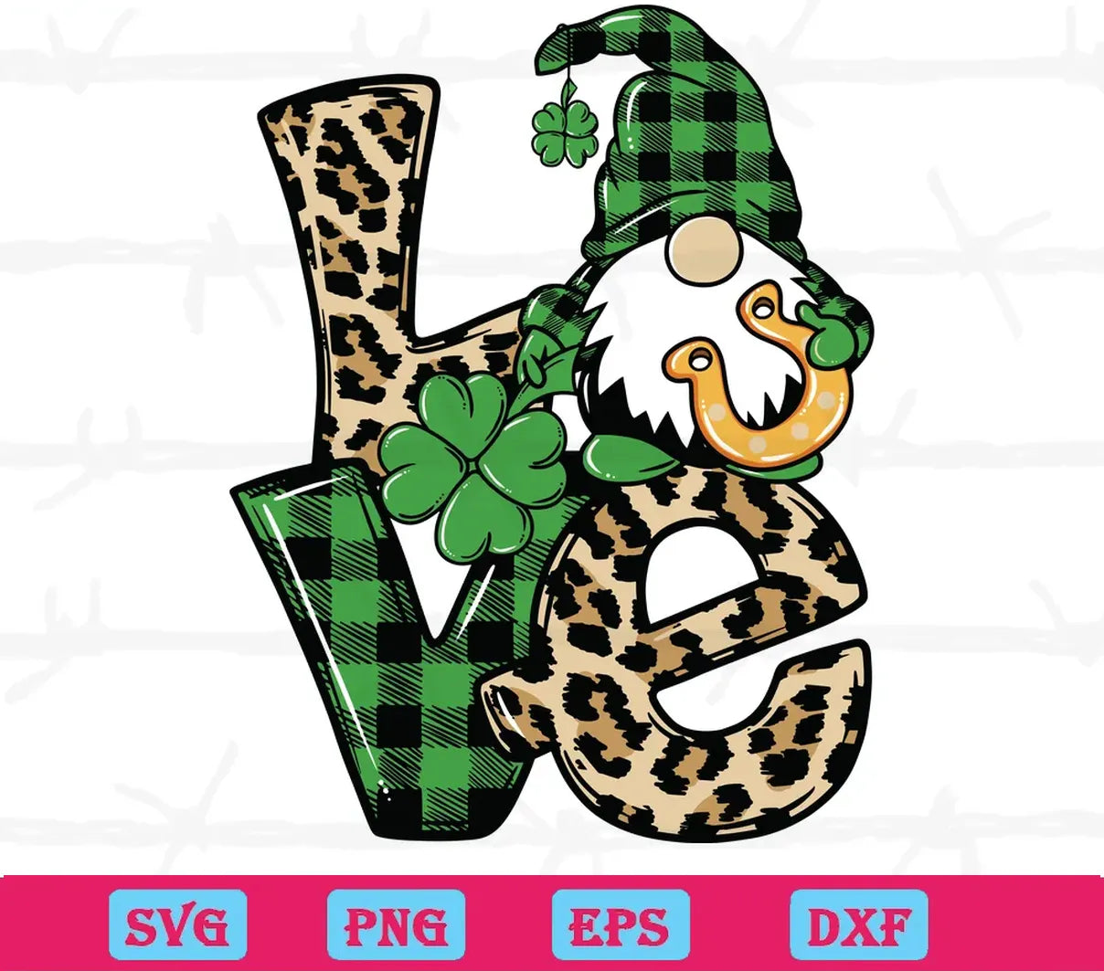 Love St Patricks Day Gnome svg