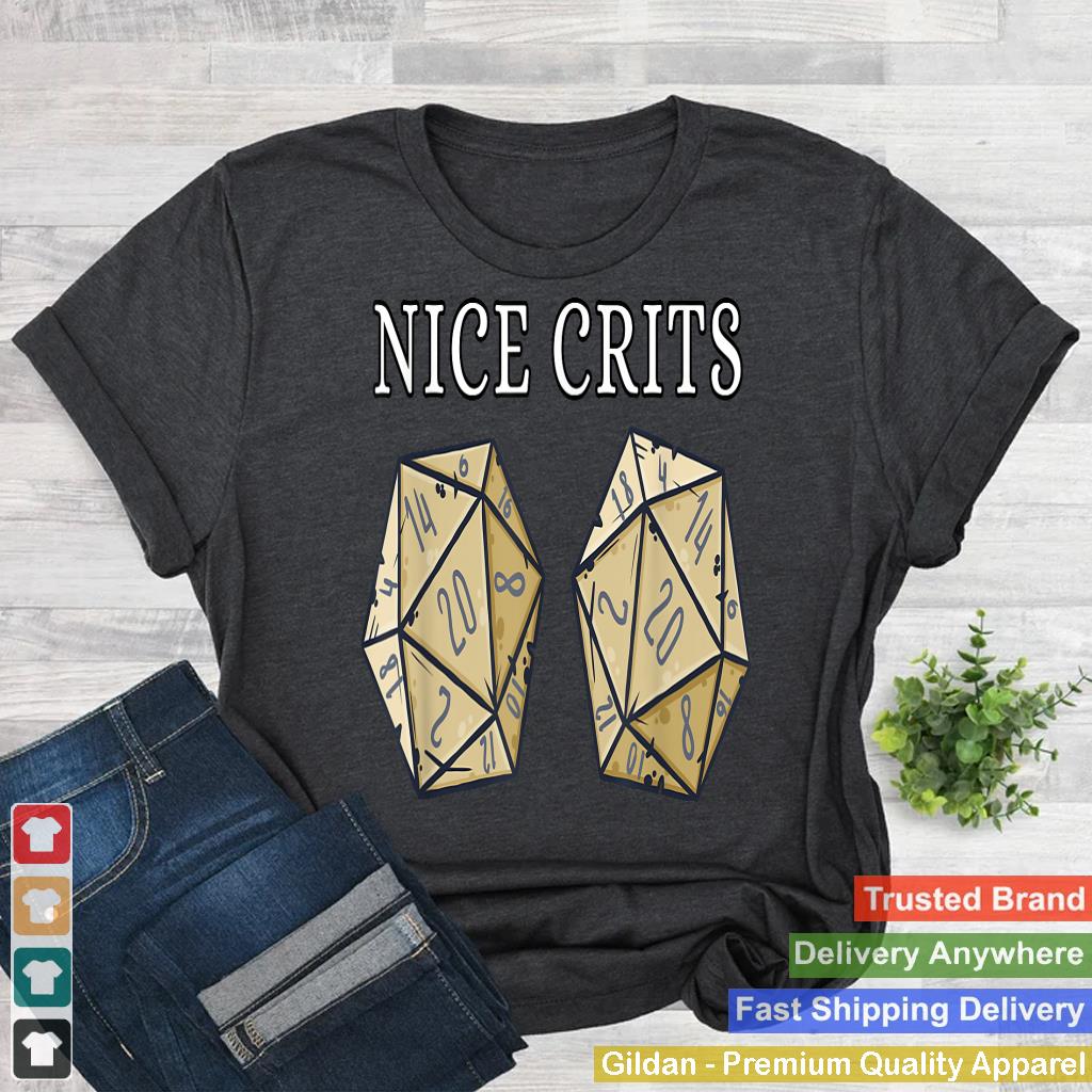 Nice Crits Funny D20 Dice TTRPG Gamers