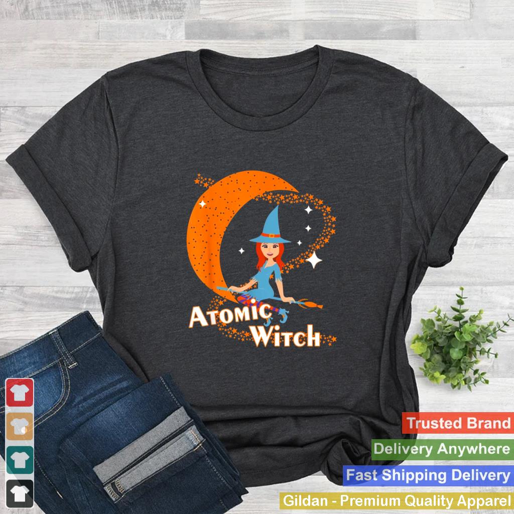 Atomic Witch Pinup Girl Retro Vintage Halloween Shirt