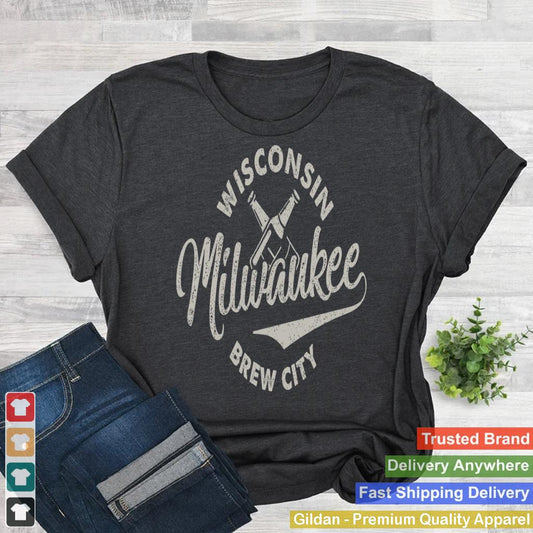 Wisconsin Milwaukee Tshirt Mens Brew City Vintage Sweatshirt