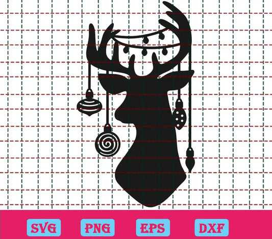 Free Christmas Deer Silhouette Svg