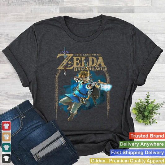 Zelda Breath Of The Wild Link Arch Shot Logo Graphic T-Shirt