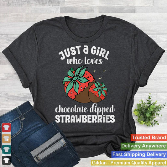 Womens Just A Girl Who Loves Chocolate Dipped Strawberries Festival V-Neck