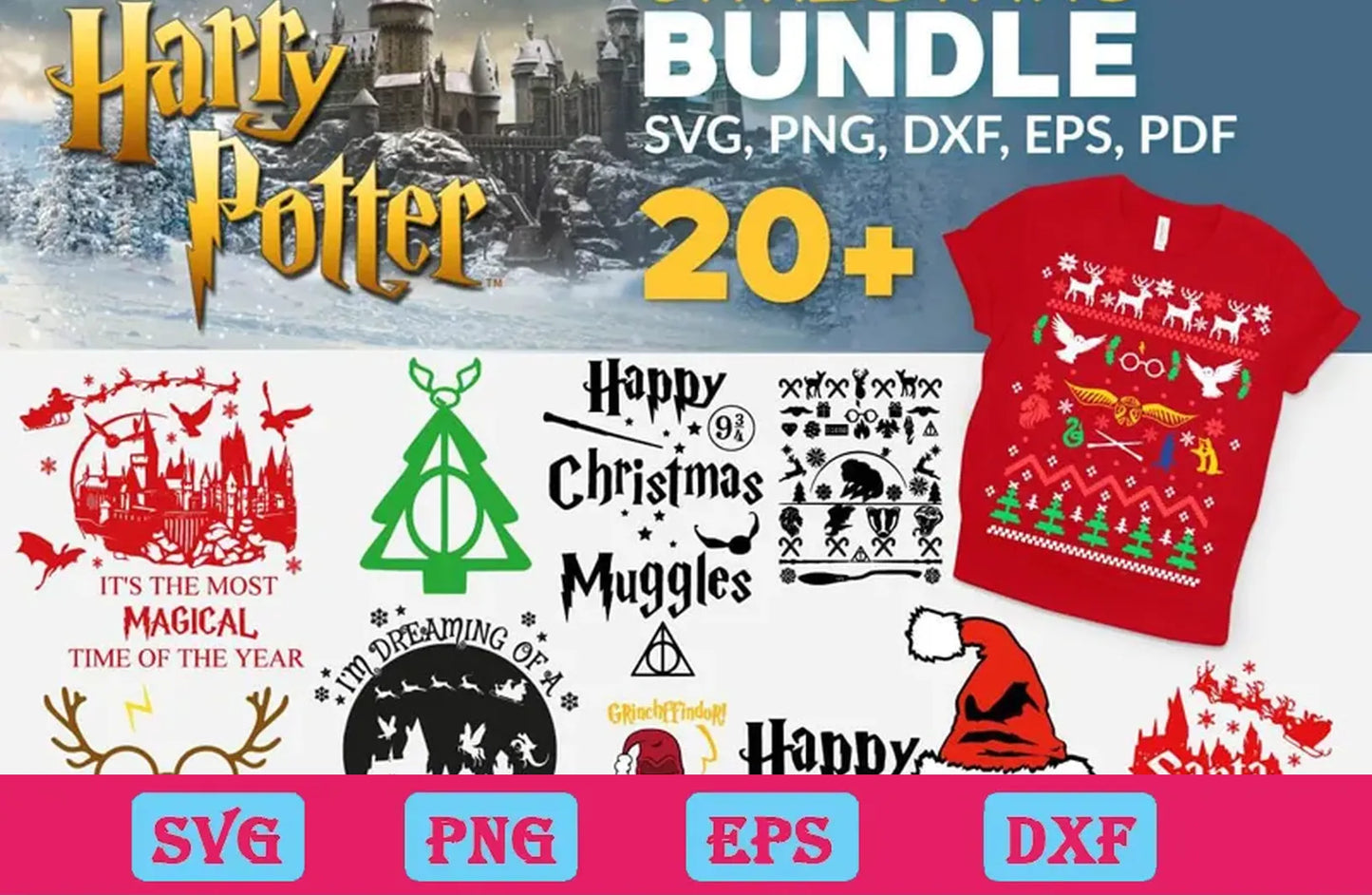 20+ Harry Potter Christmas Bundle Svg