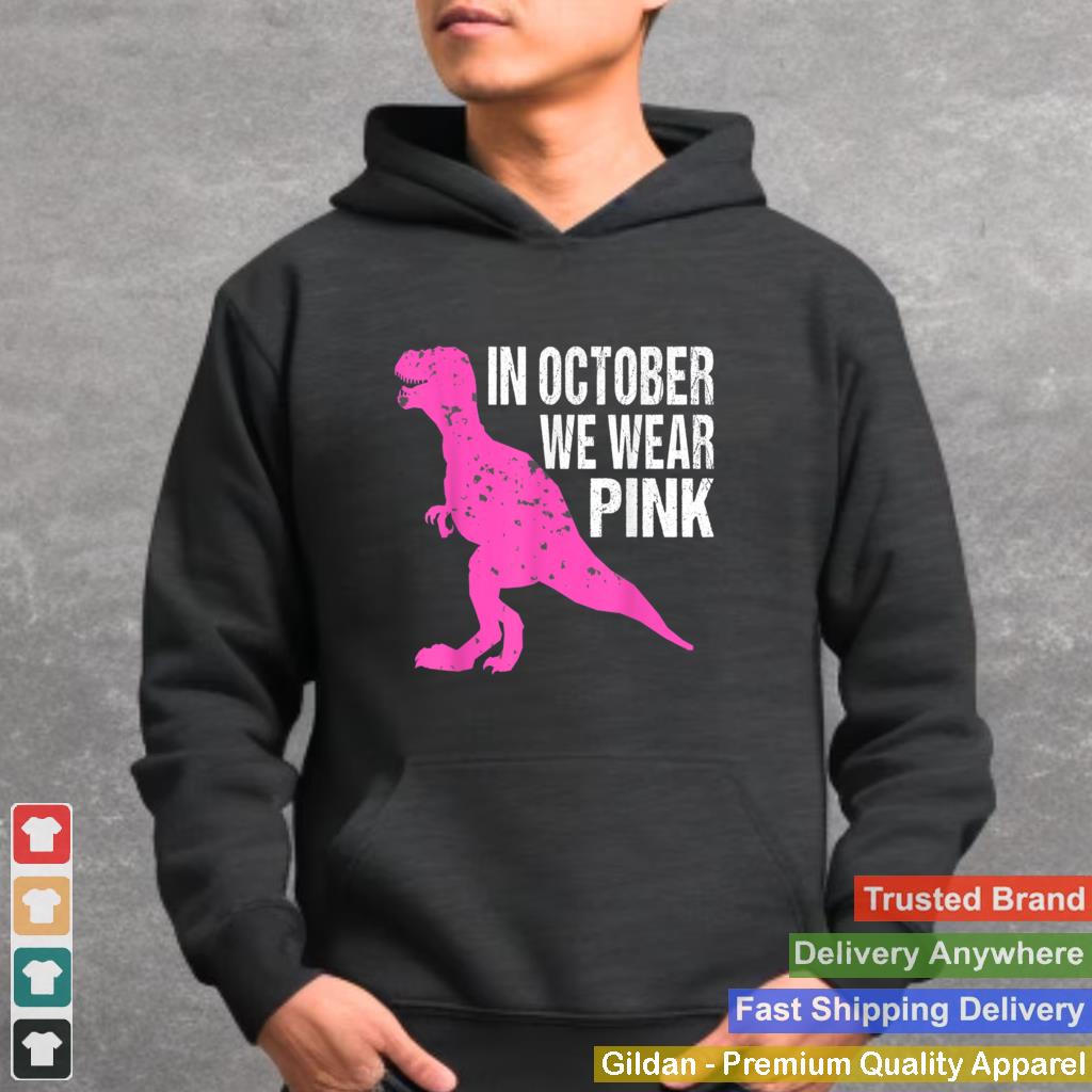 In October We Wear Pink Breast Cancer Awareness Kids Boys T Shirt