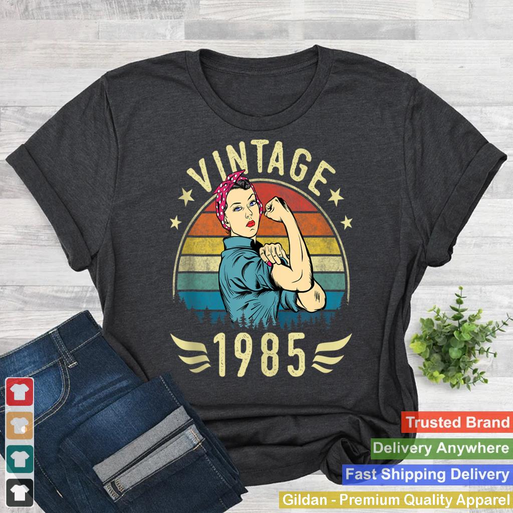 Retro Vintage 1985 Birthday Woman Girl Born In 1985 Tank Top