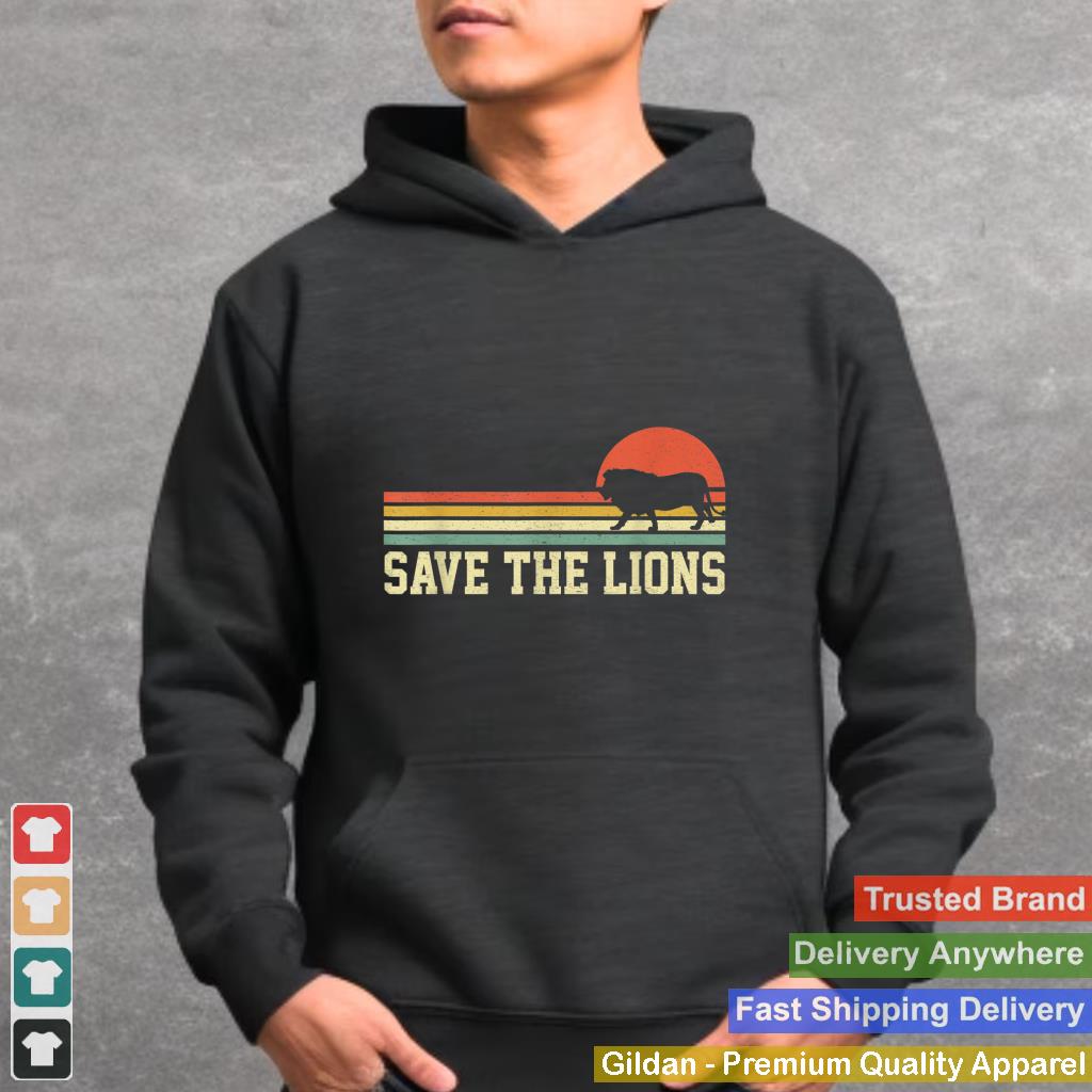 Vintage Save The Lions T Shirt Gift Lions Lovers