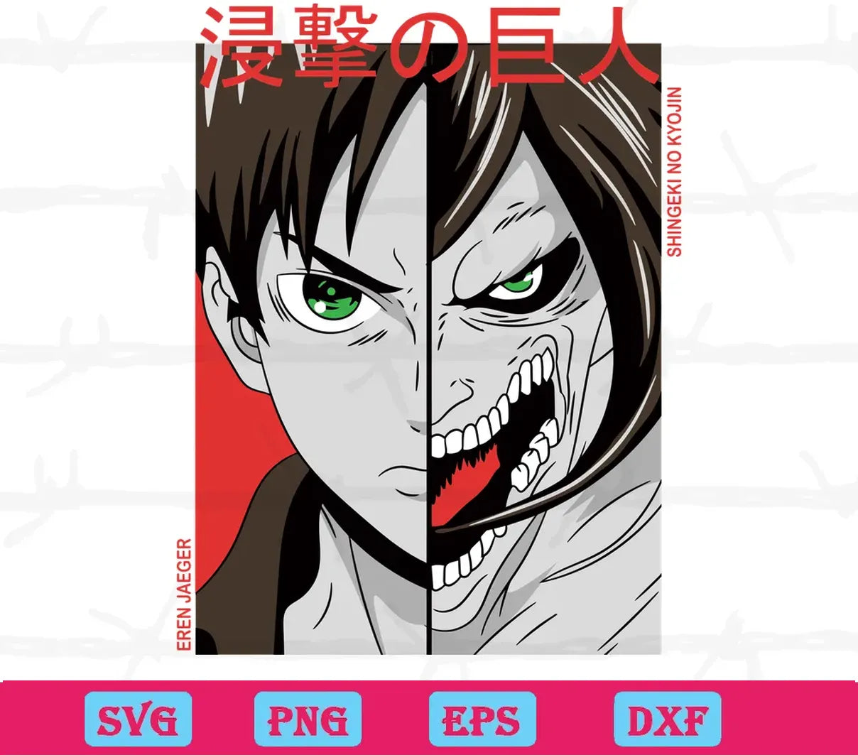 Eren Attack On Titan, Svg Png Pdf Ai Eps