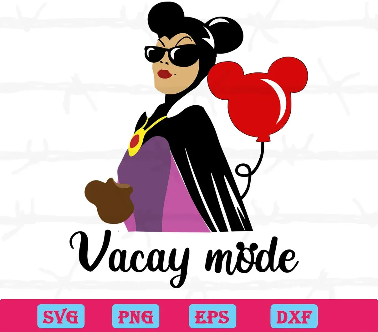 Maleficent Vacay Mode Mickey Mouse, Layered Svg Files