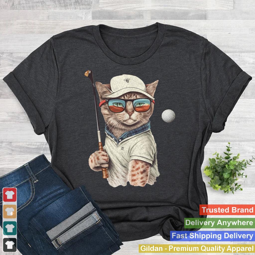 Vintage Retro Cat Playing Golf, Golfer , Kitties Lover