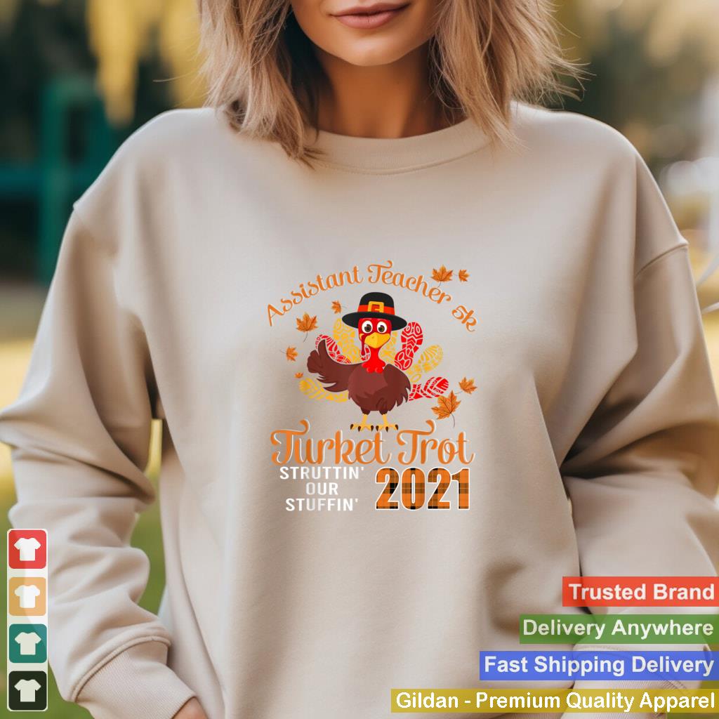 Assistant Teacher Turkey Trot 2021 Thanksgiving Plaid Runner T Shirt