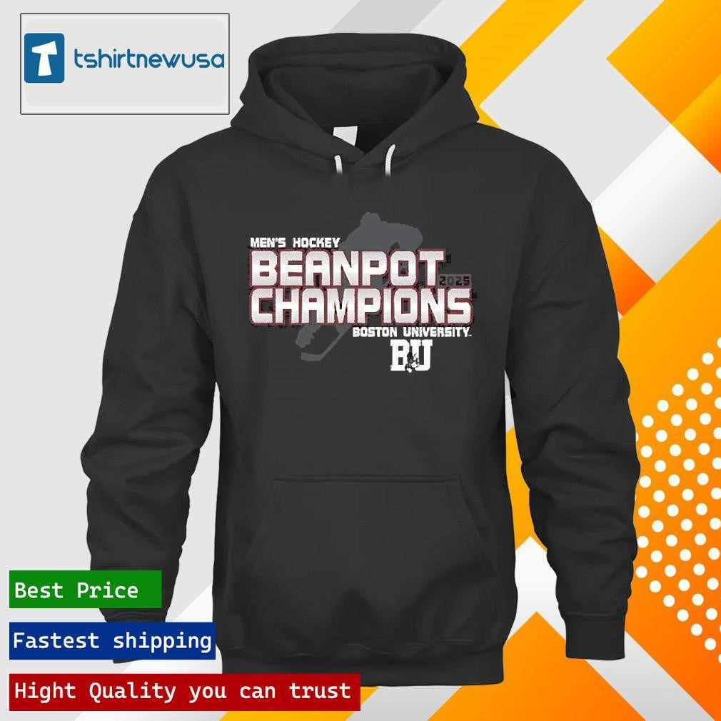 Top Boston University 2025 Mens Beanpot Hockey Tournament Champions Shirts