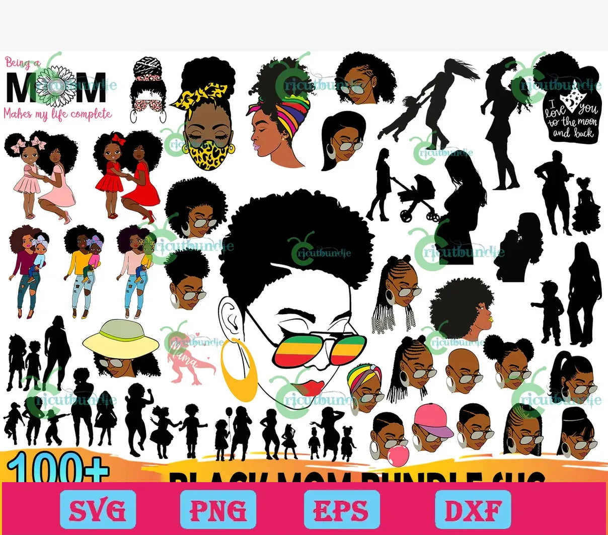 100+ Black Mom Svg Bundle