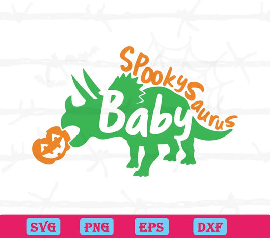 Spooky Saurus Baby Dinosaur Halloween, Svg For Commercial Use