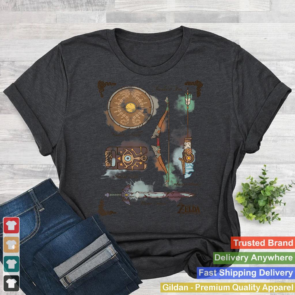 Zelda Breath Of The Wild Link Inventory Graphic T-Shirt