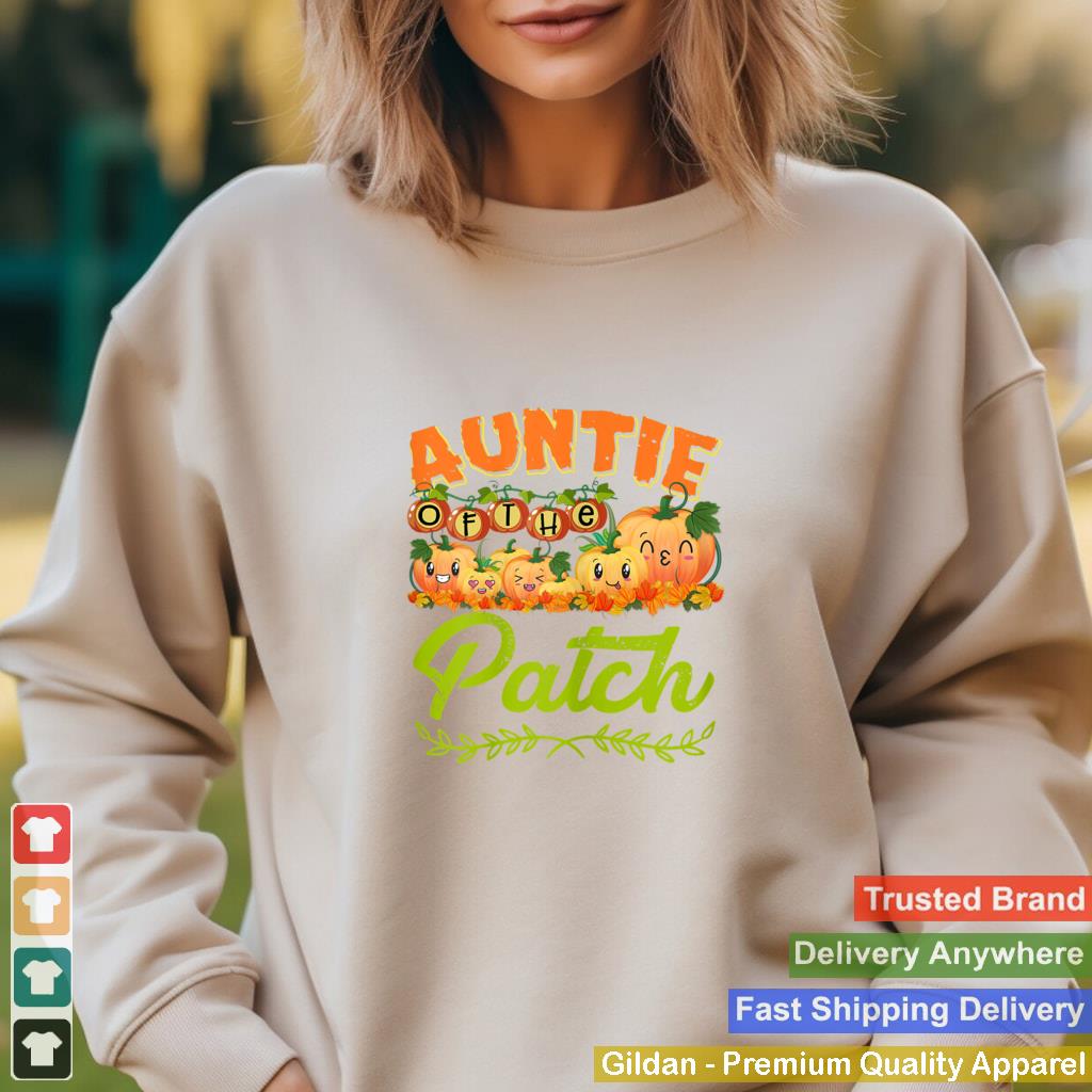 Auntie Of The Patch Kawaii Aunt Pumpkin Thanksgiving Family T Shirt