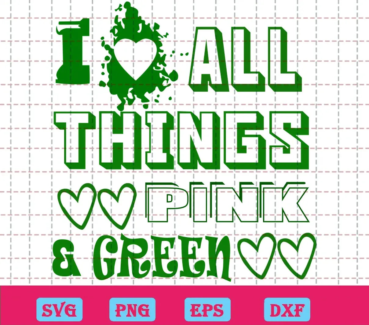 I Love All Things Pink And Green Alpha Kappa Alpha, Free Commercial Use Svg Fonts